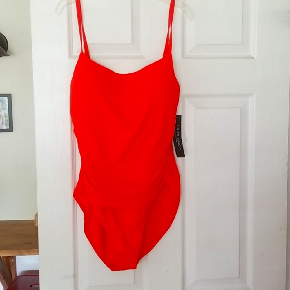 La Blanca orange bathing suit